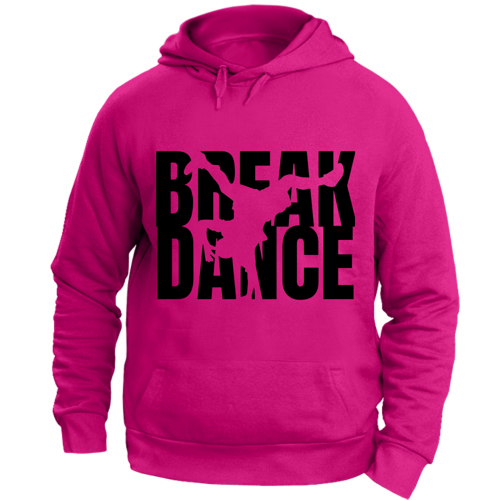 Felpa con cappuccio Break Dance - scritta nera