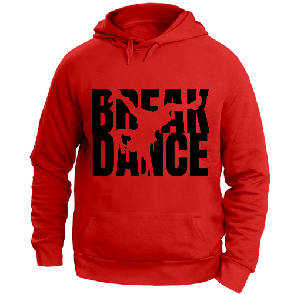 Felpa con cappuccio Break Dance - scritta nera