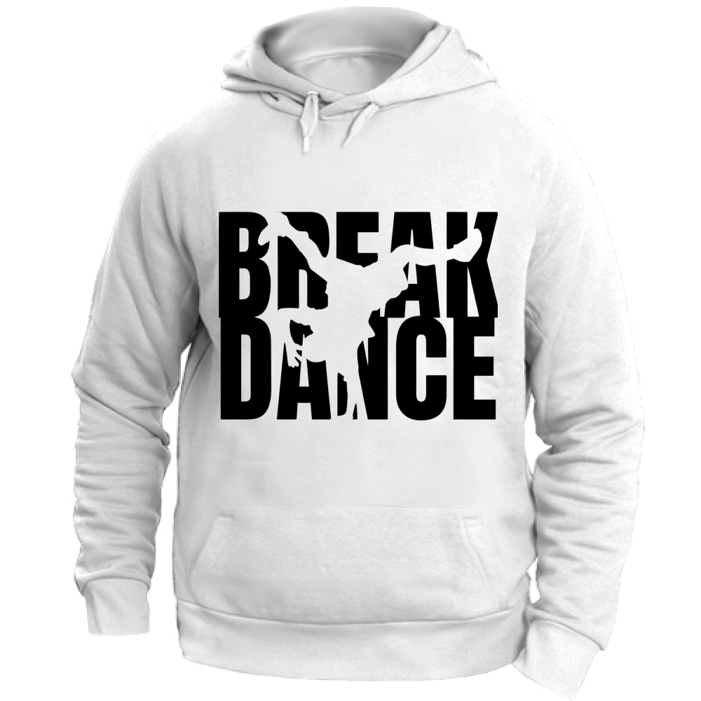Felpa con cappuccio Break Dance - scritta nera