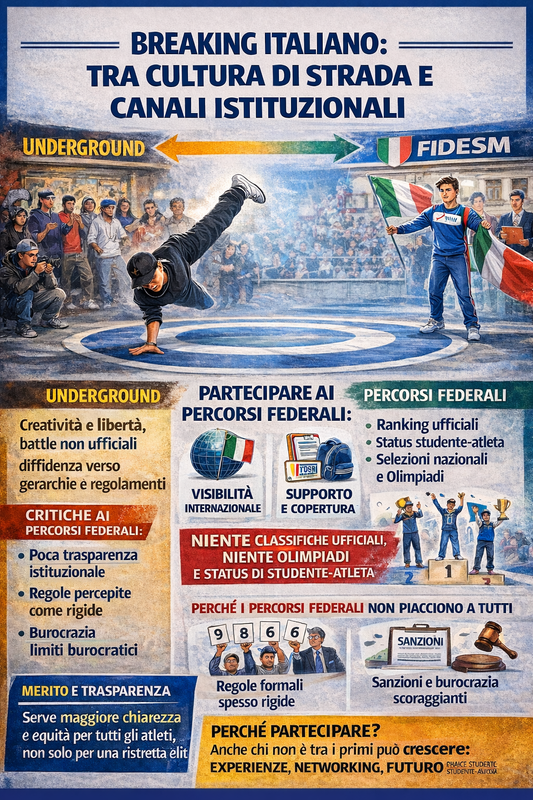 Breaking e danza sportiva in Italia: tra arte, sport e opportunità.